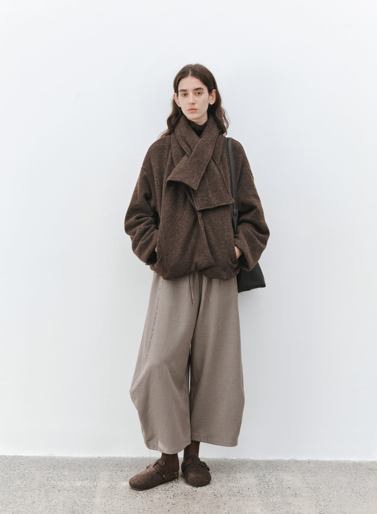CHECK COCOON WIDE PANTS