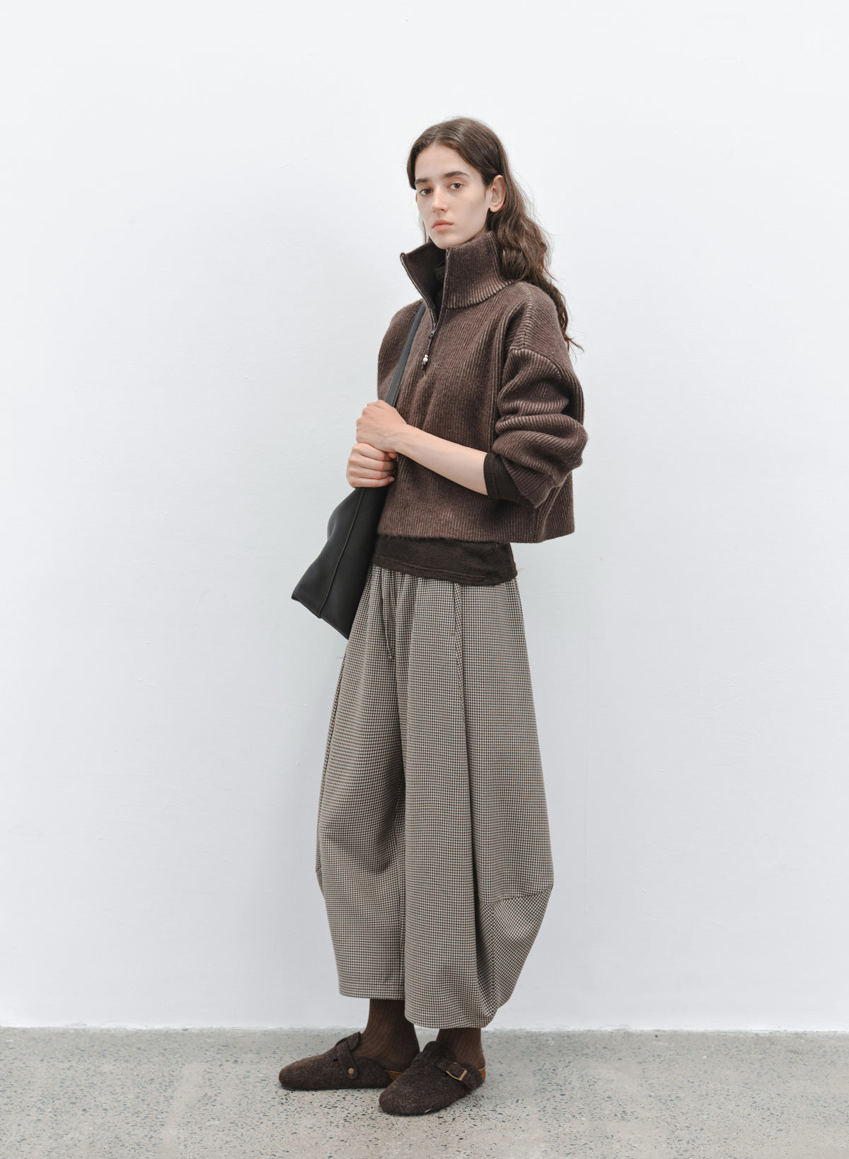 HALF ZIP SHORT SWEATER