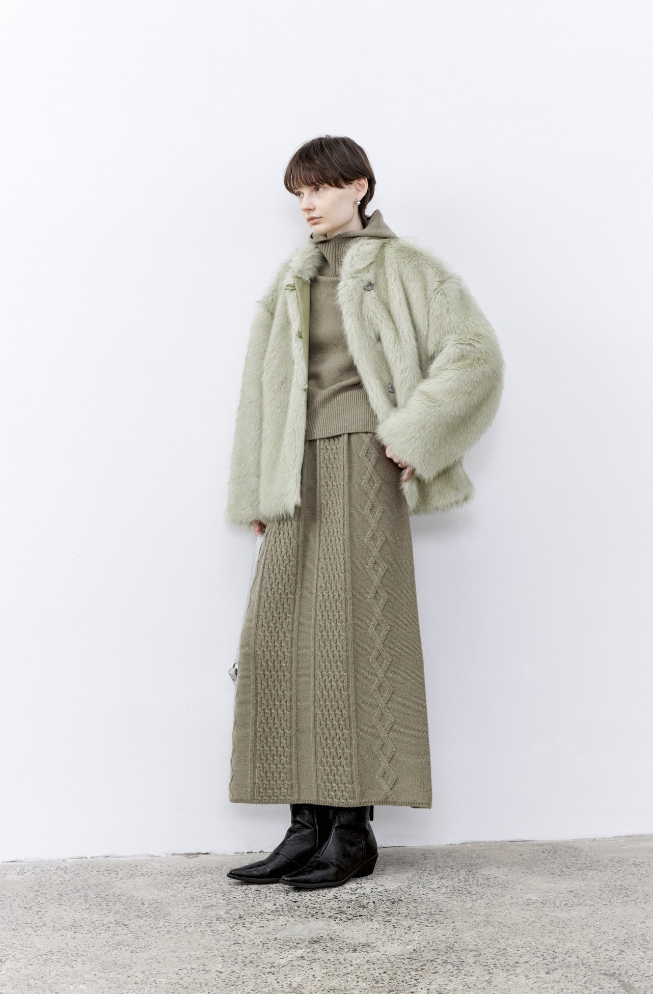 GREEN FUR SOFT COAT