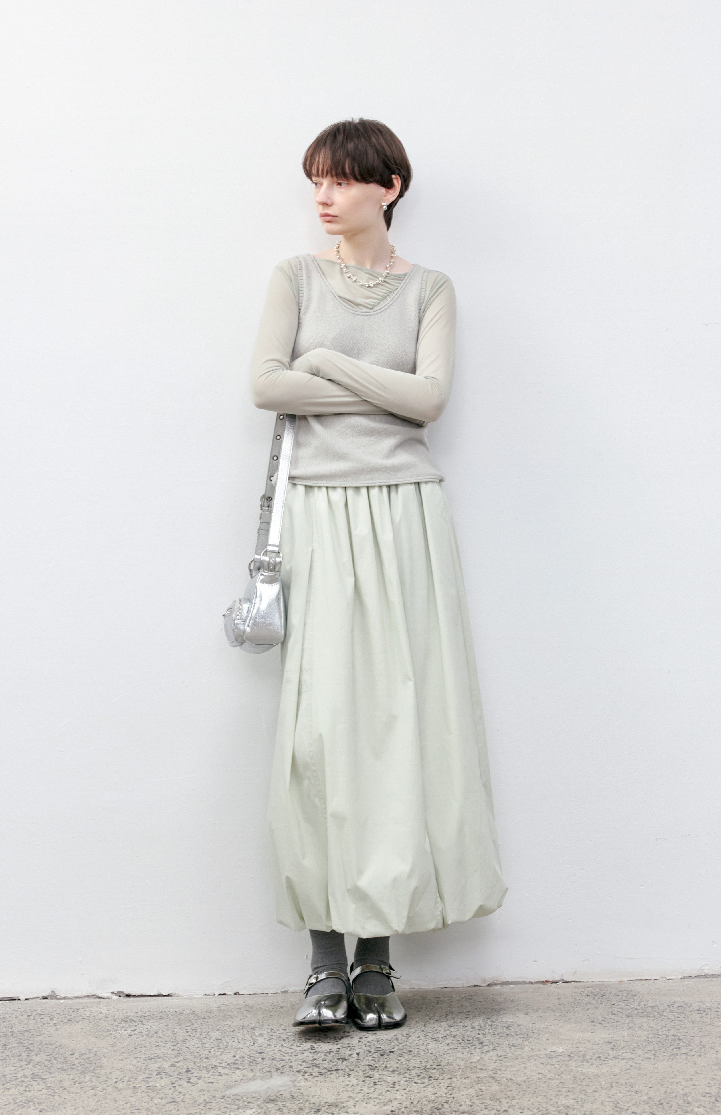 HEM BALLOON PLEAT SKIRT / ヘムバルーンプリーツスカート