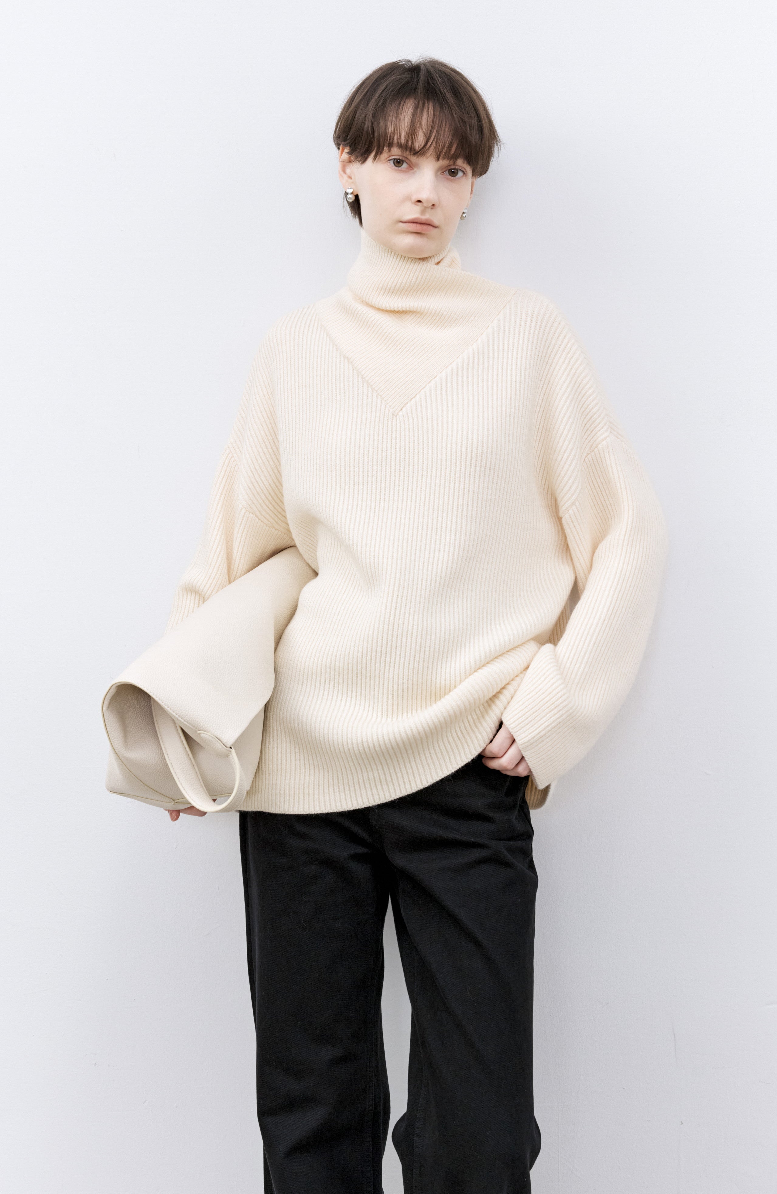 CROSS NECK OVER SWEATER / クロスネックオーバーセーター