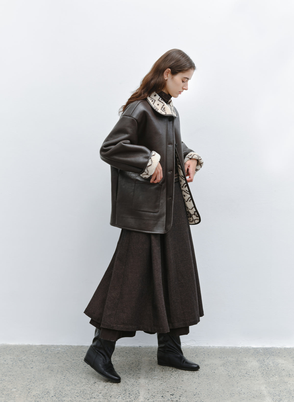 LAYERED FLARE WARM SKIRT
