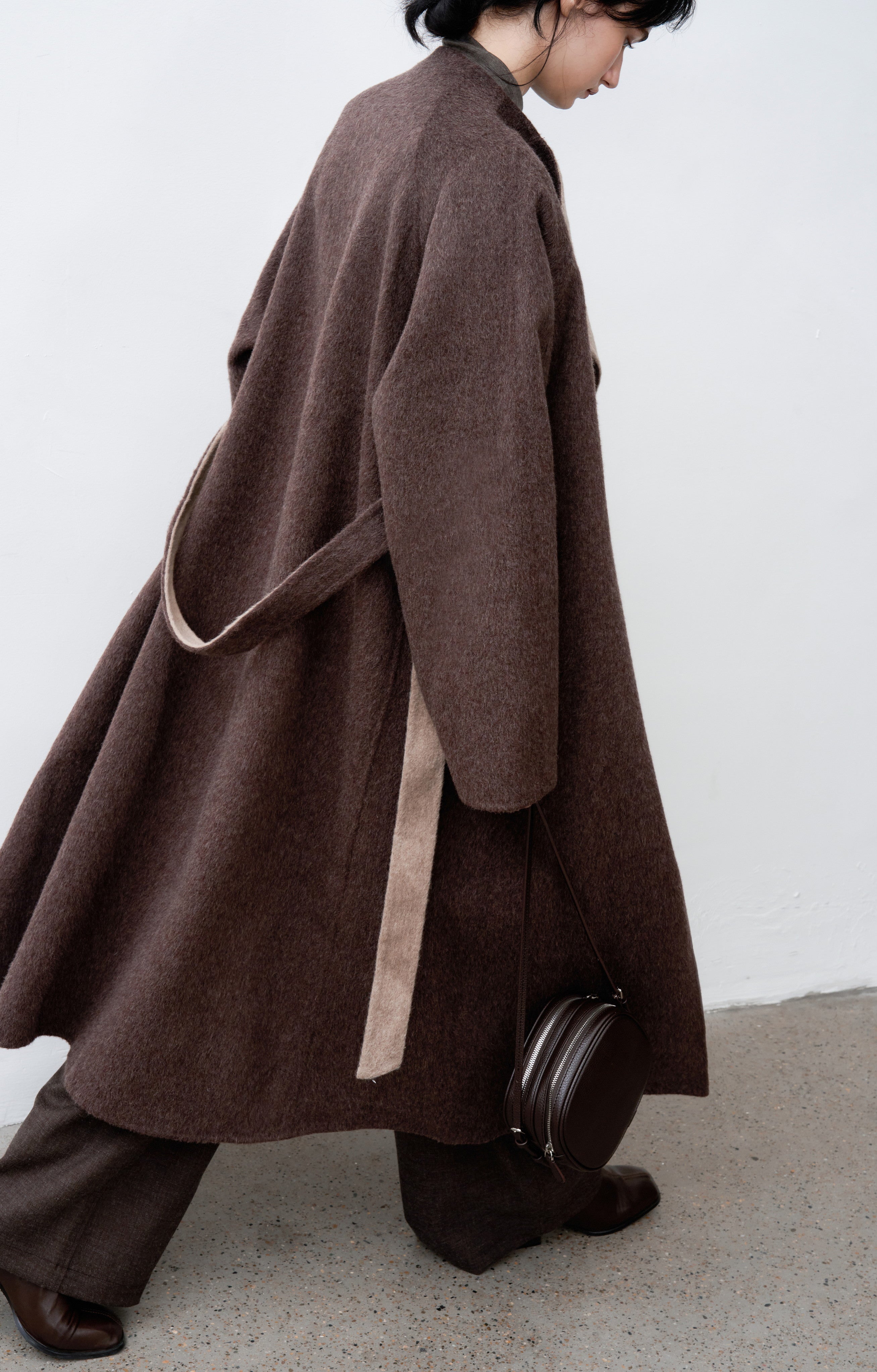 WRAP LAPEL WOOL COAT / ラップラペルウールコート