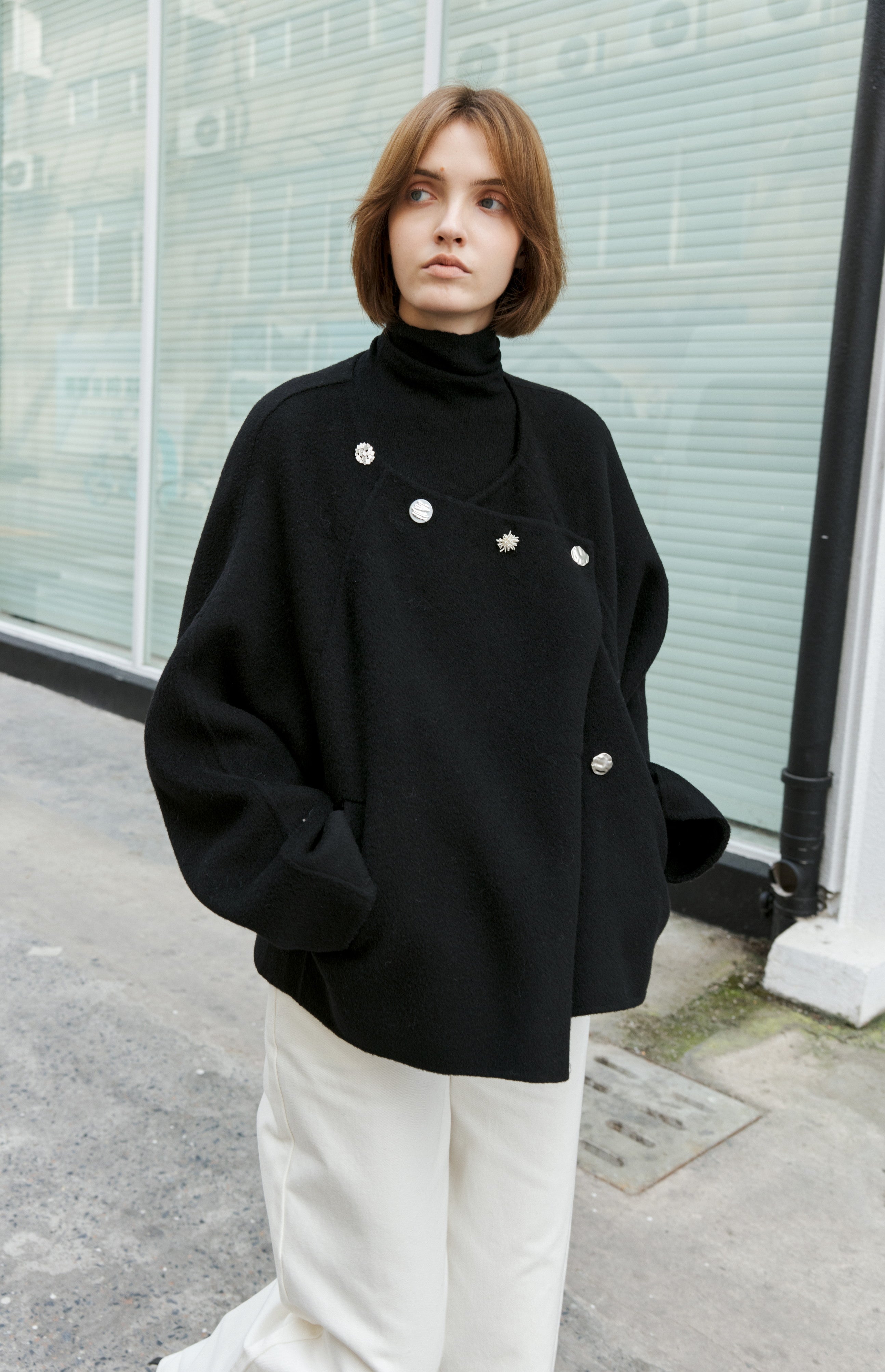 ASSORTED BUTTON WOOL COAT