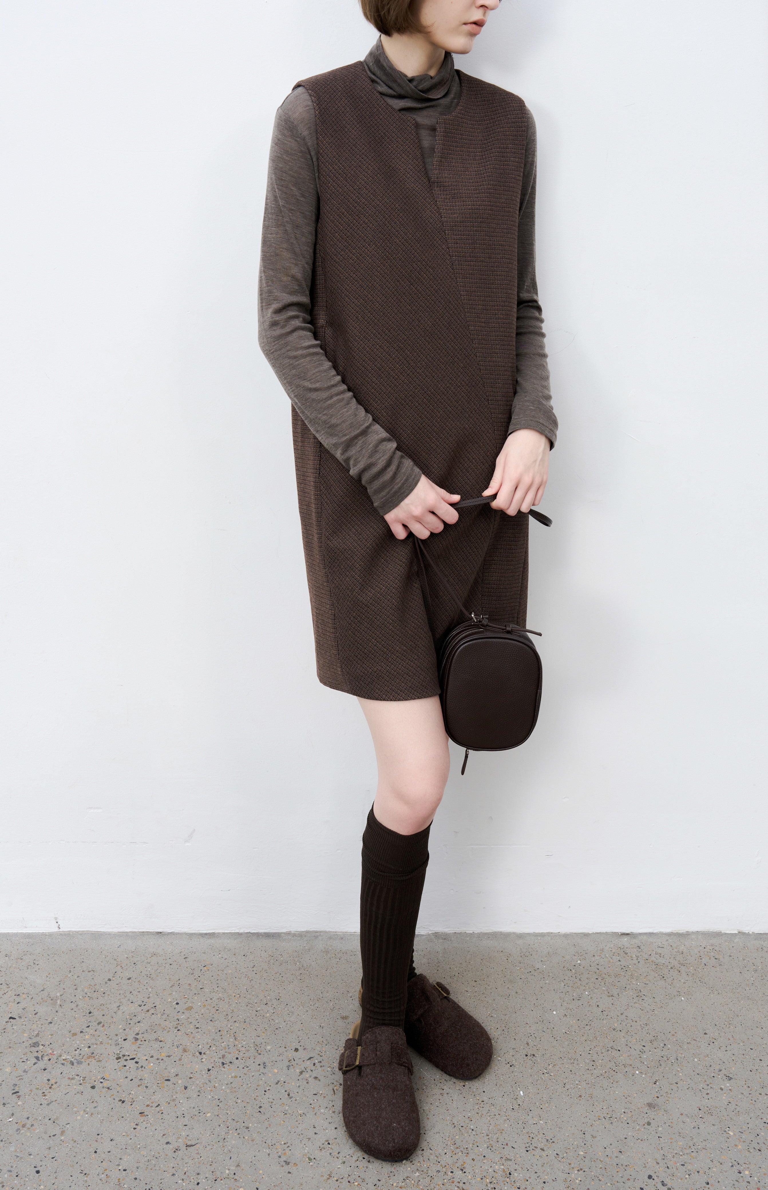 PLAID VEST MINI DRESS