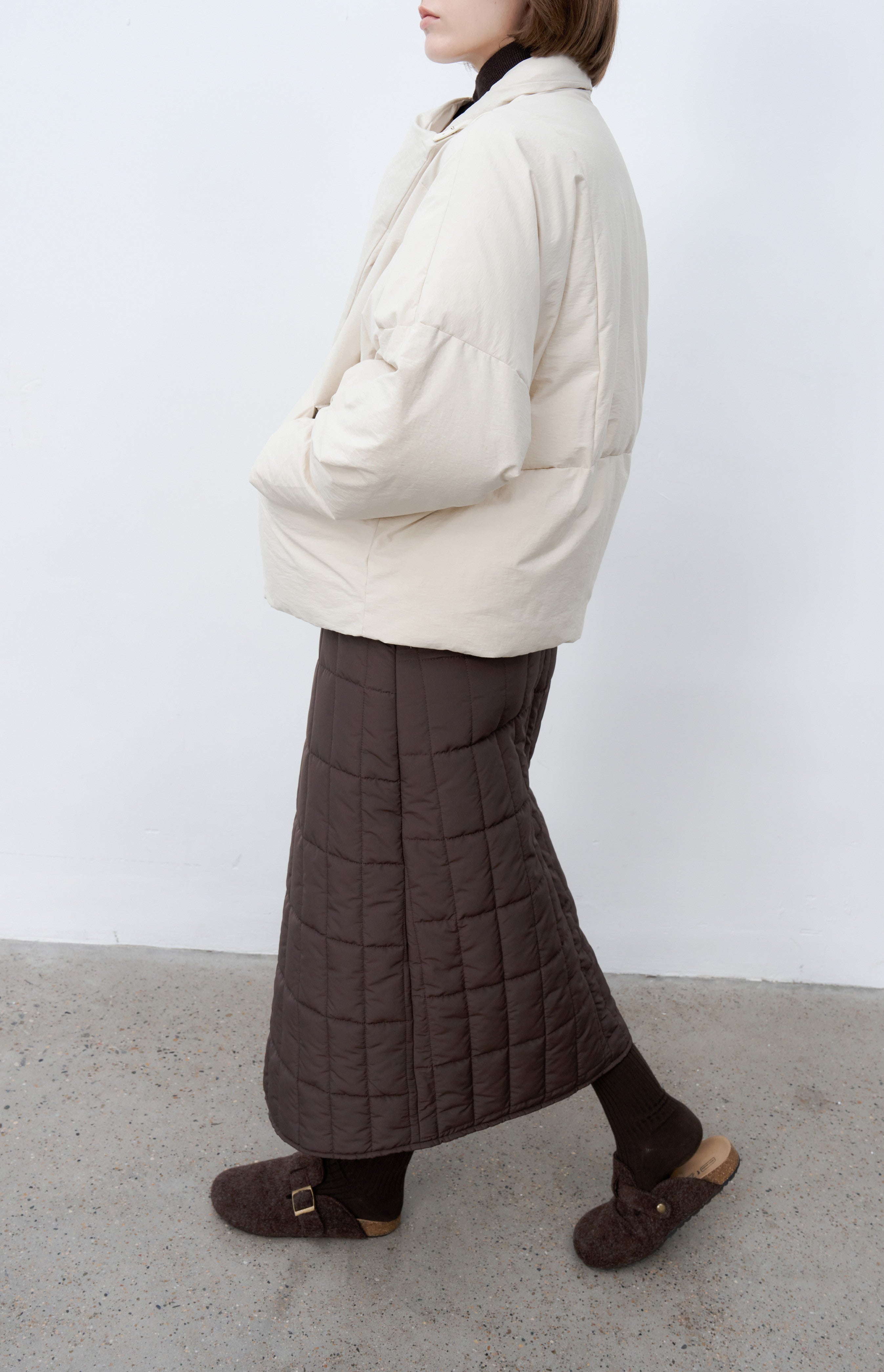 OVERLAP QUILTED SKIRT / オーバーラップキルティングスカート