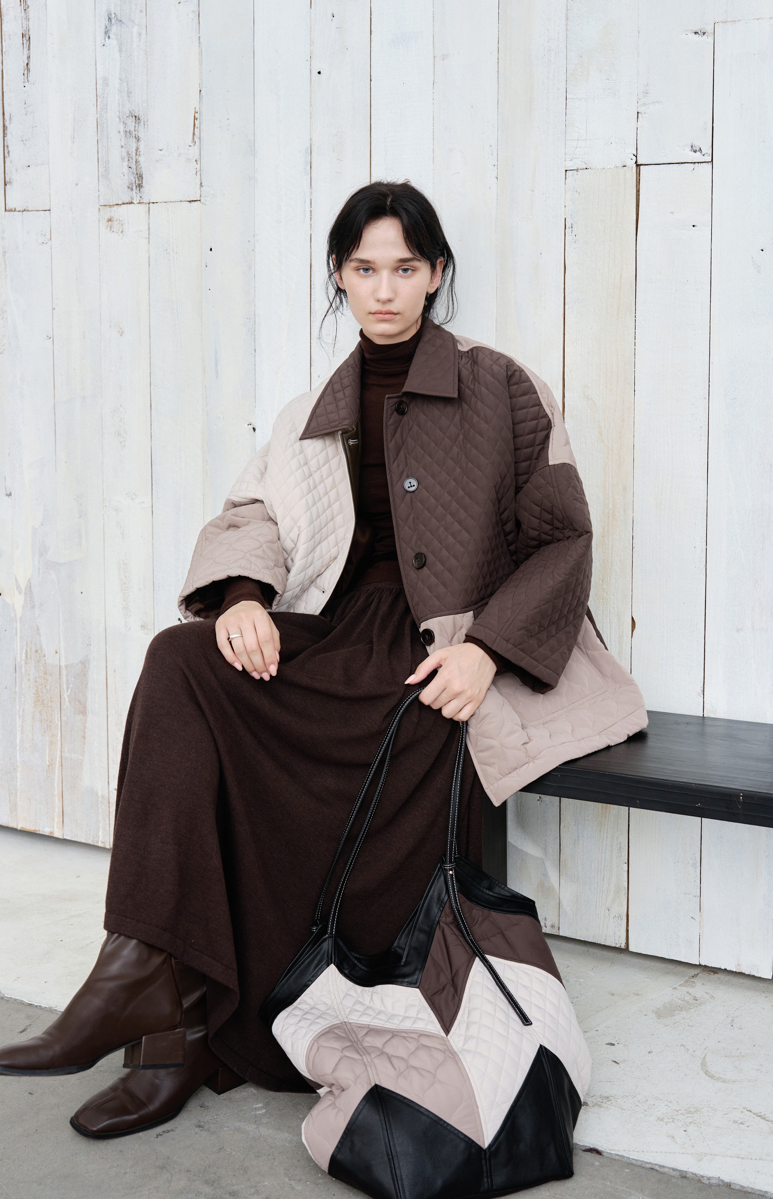 PATCHWORK COLOR QUILTED JACKET