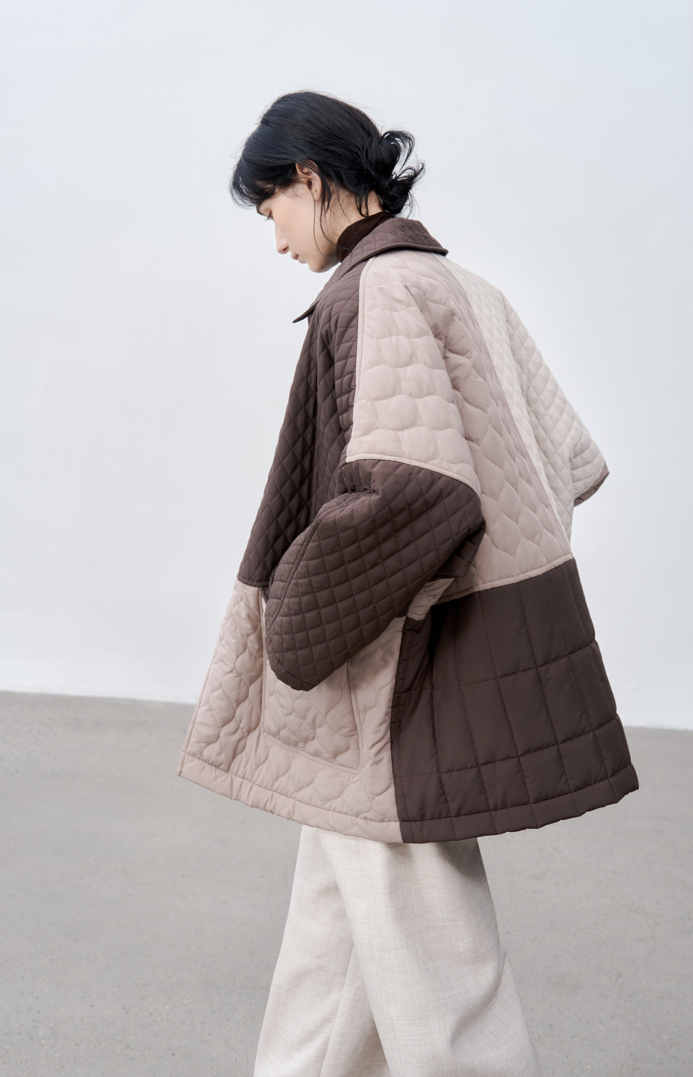 PATCHWORK COLOR QUILTED JACKET