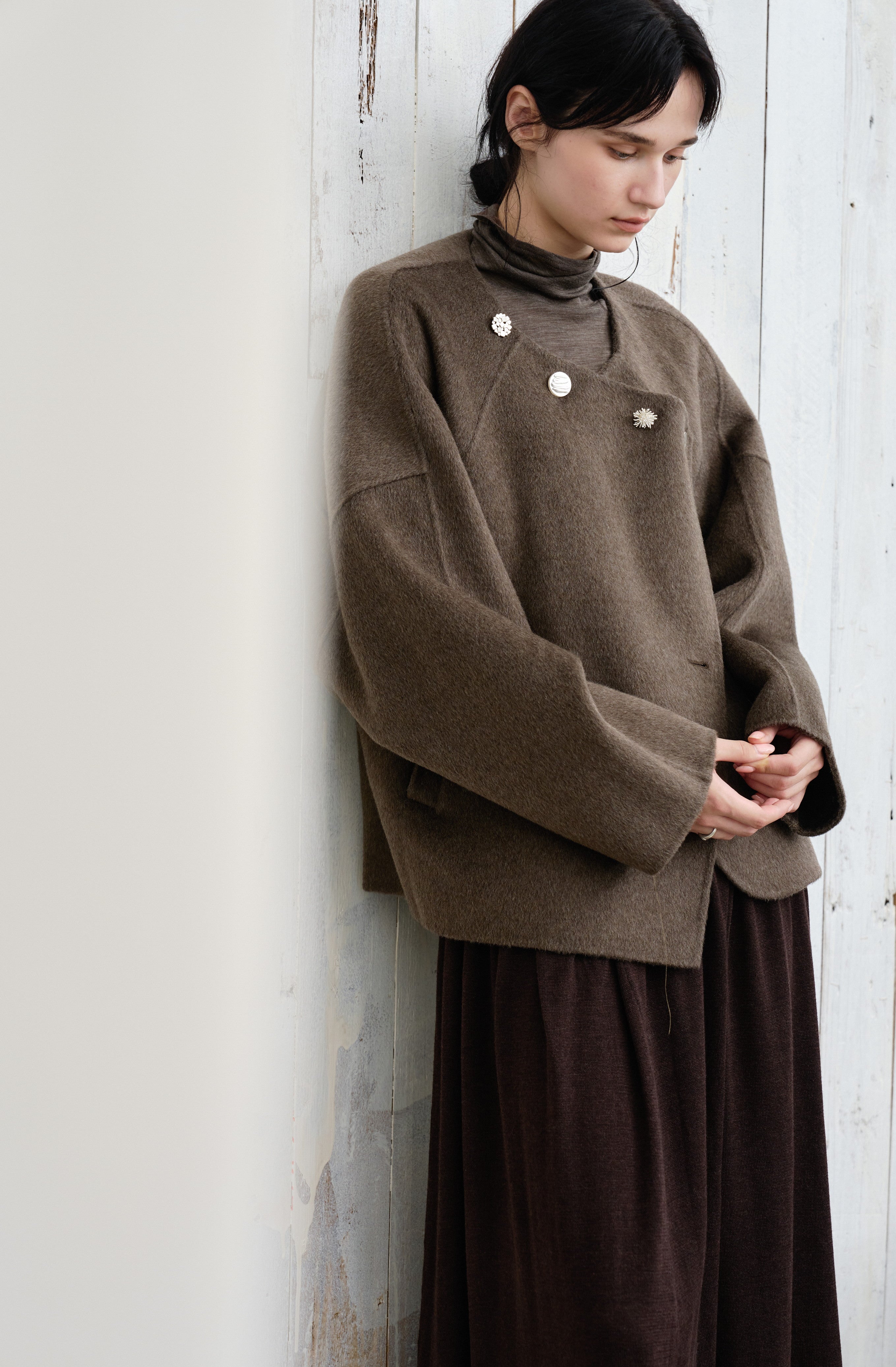 ASSORTED BUTTON WOOL COAT