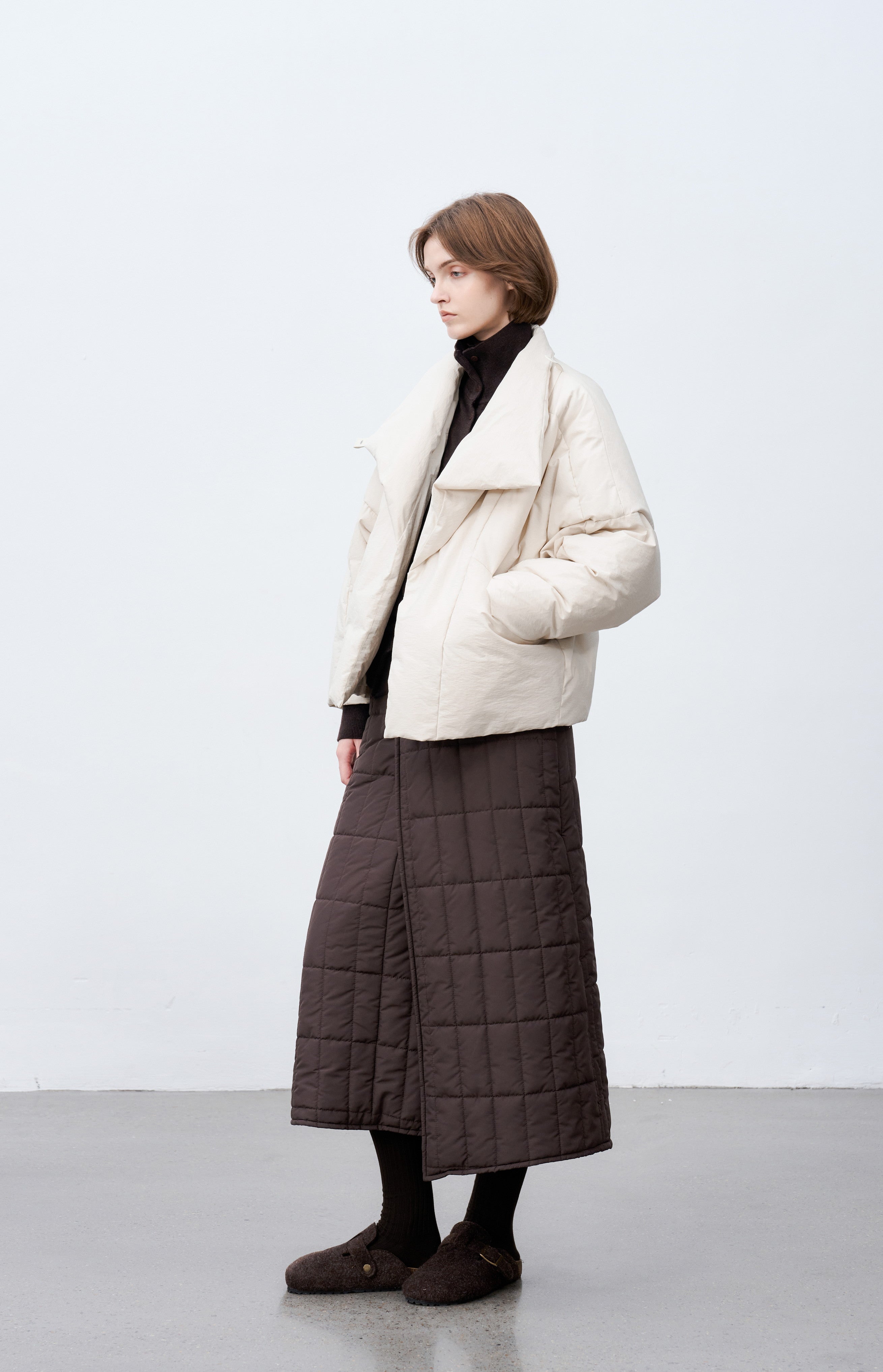 OVERLAP QUILTED SKIRT / オーバーラップキルティングスカート