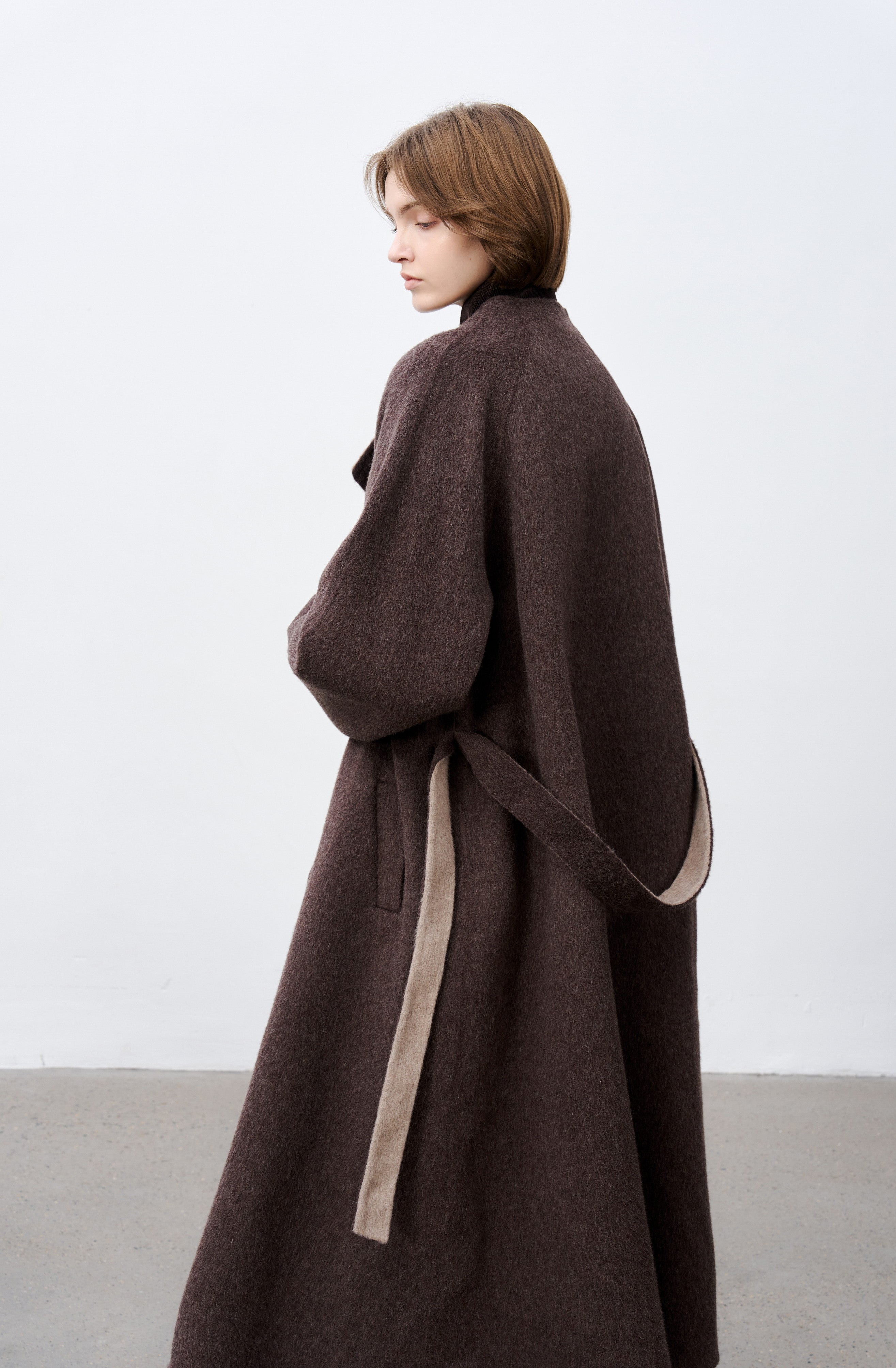 WRAP LAPEL WOOL COAT / ラップラペルウールコート