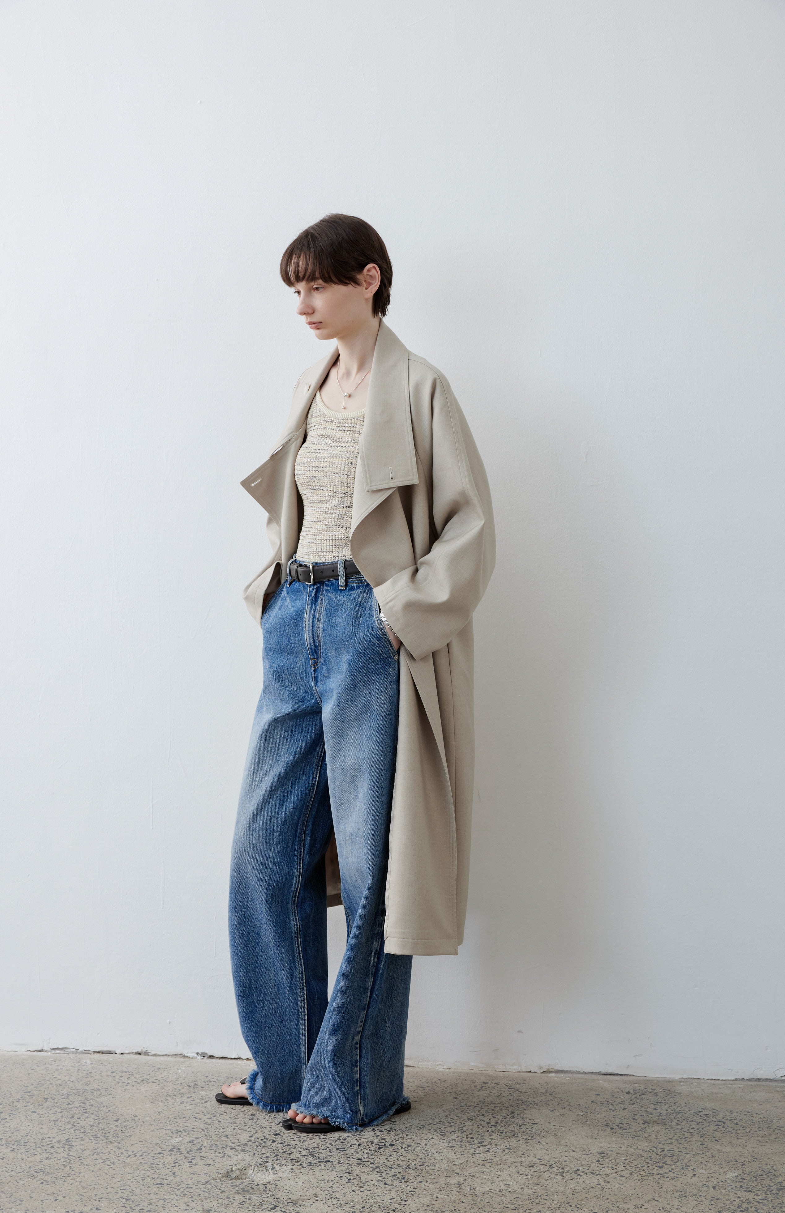 MULTI NECK NATURAL LONG TRENCH