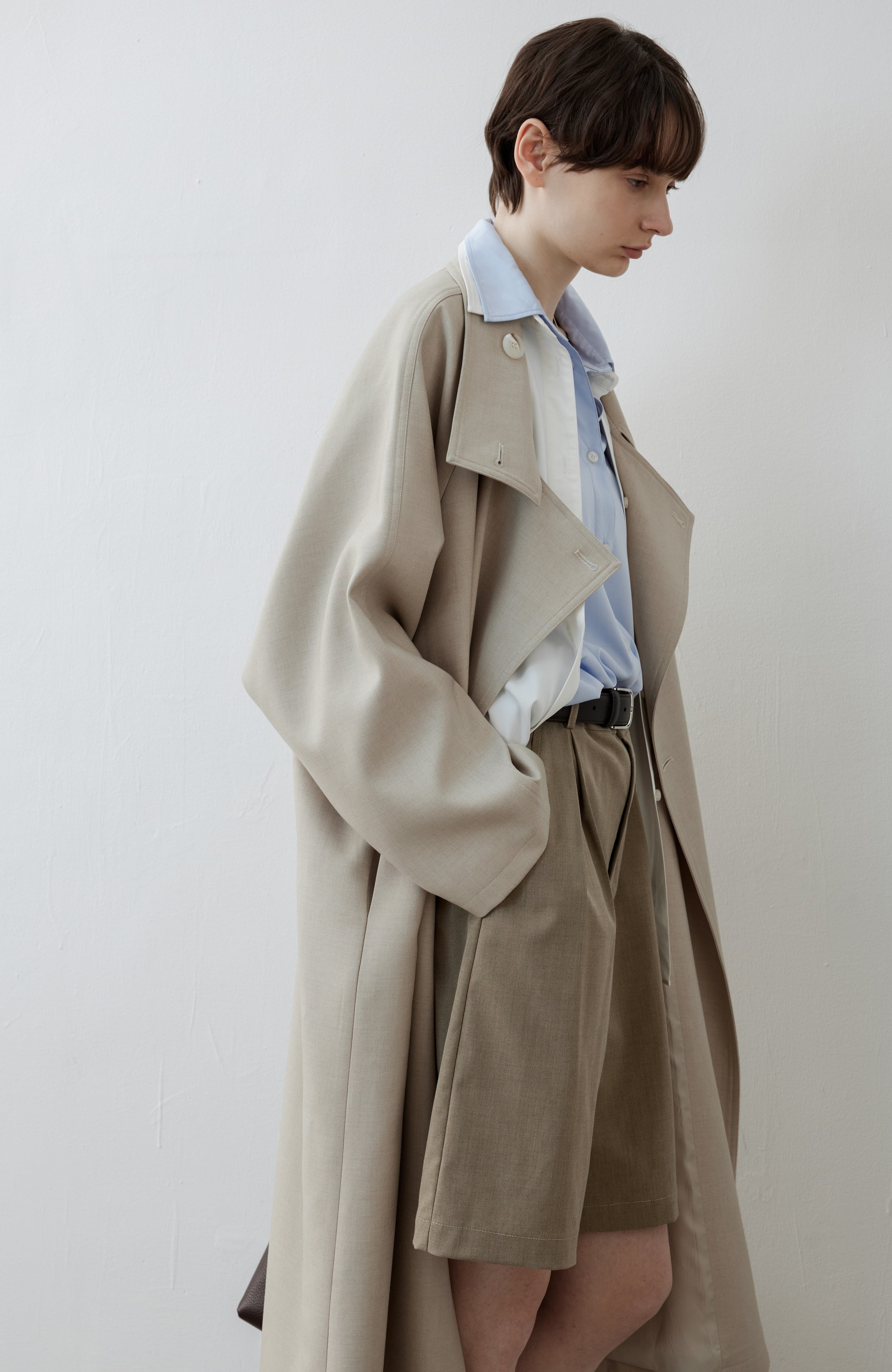 MULTI NECK NATURAL LONG TRENCH