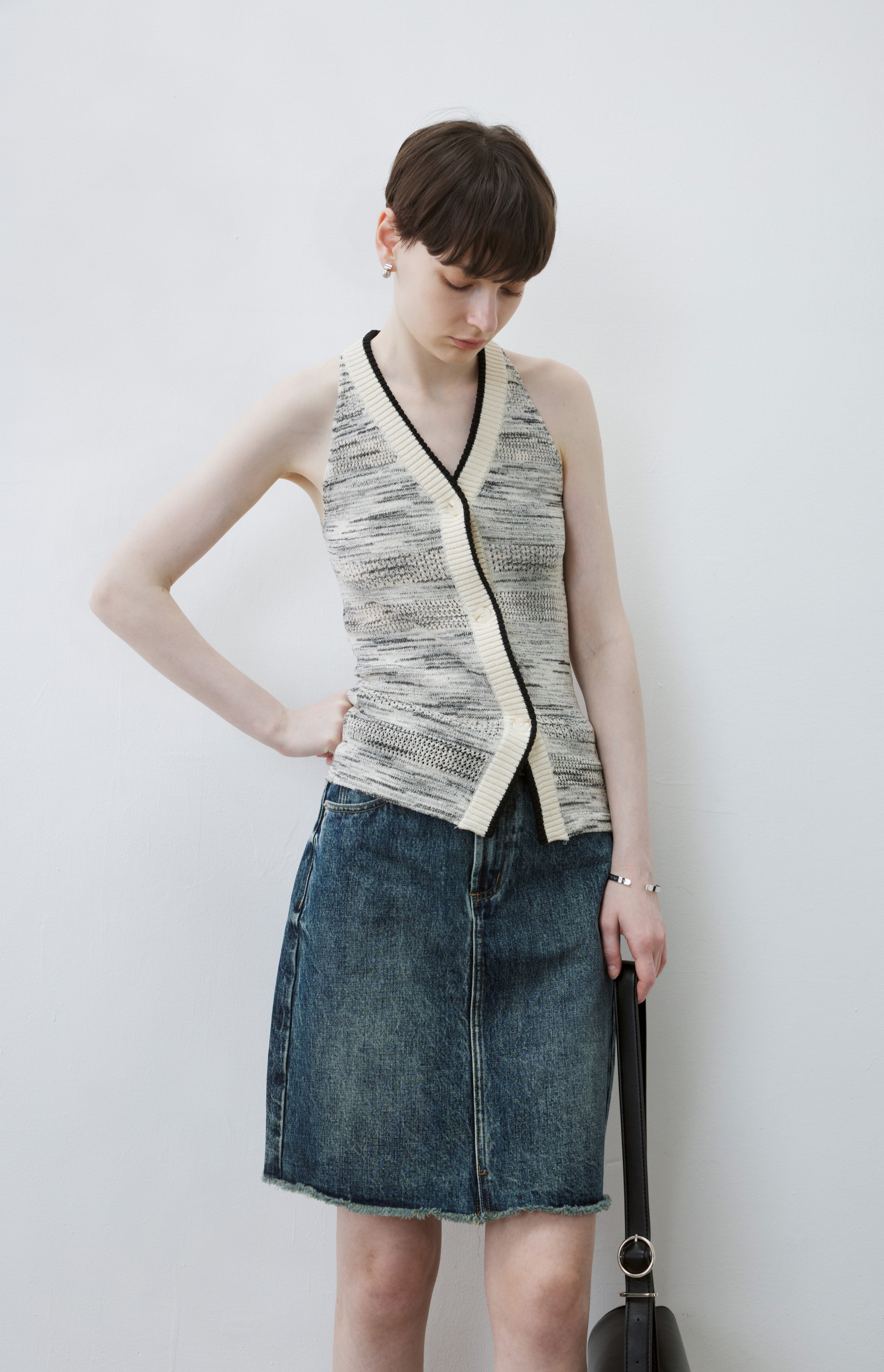 FLAT DENIM SHORT SKIRT / フラットデニムショートスカート