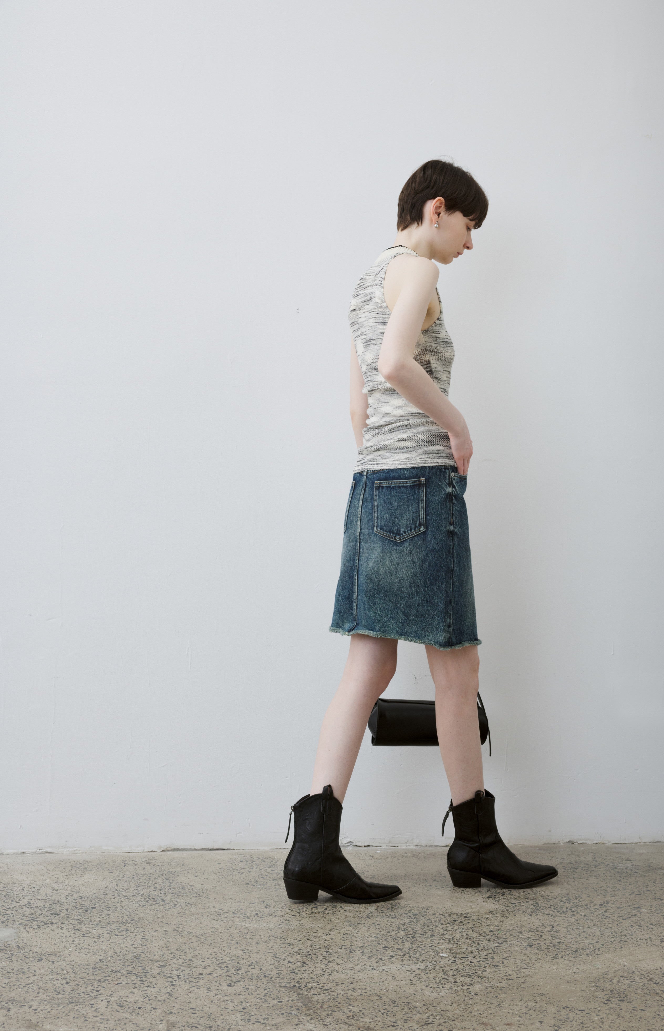 FLAT DENIM SHORT SKIRT / フラットデニムショートスカート