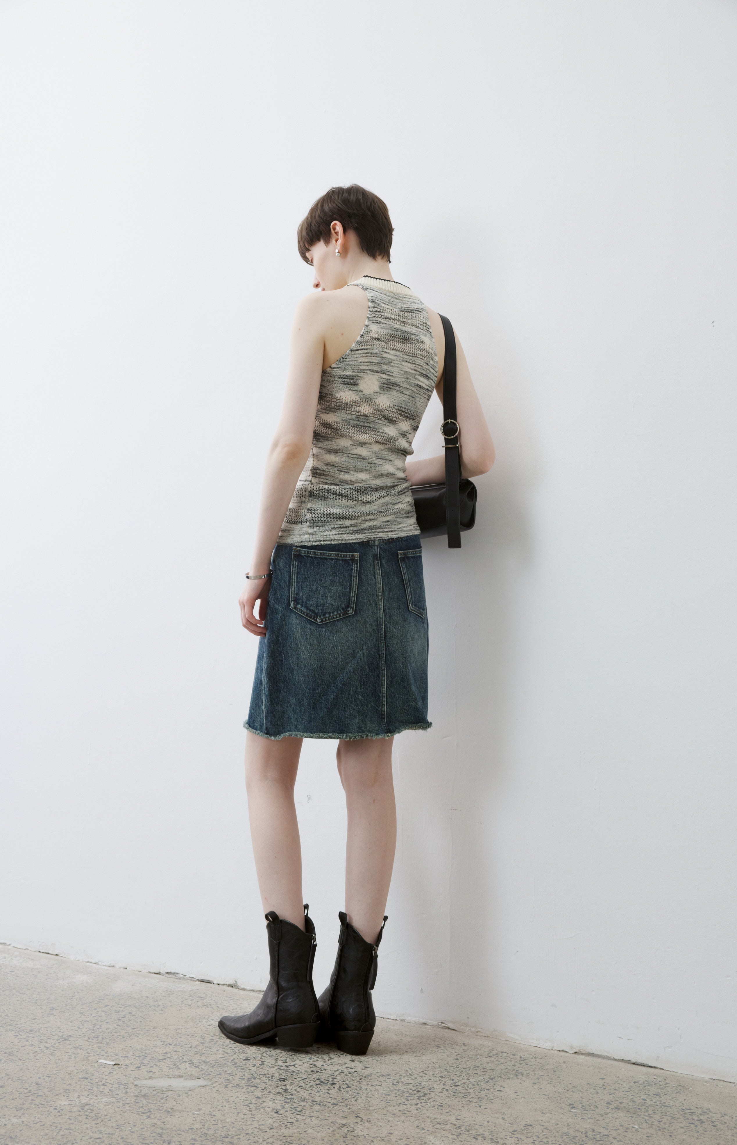 FLAT DENIM SHORT SKIRT / フラットデニムショートスカート