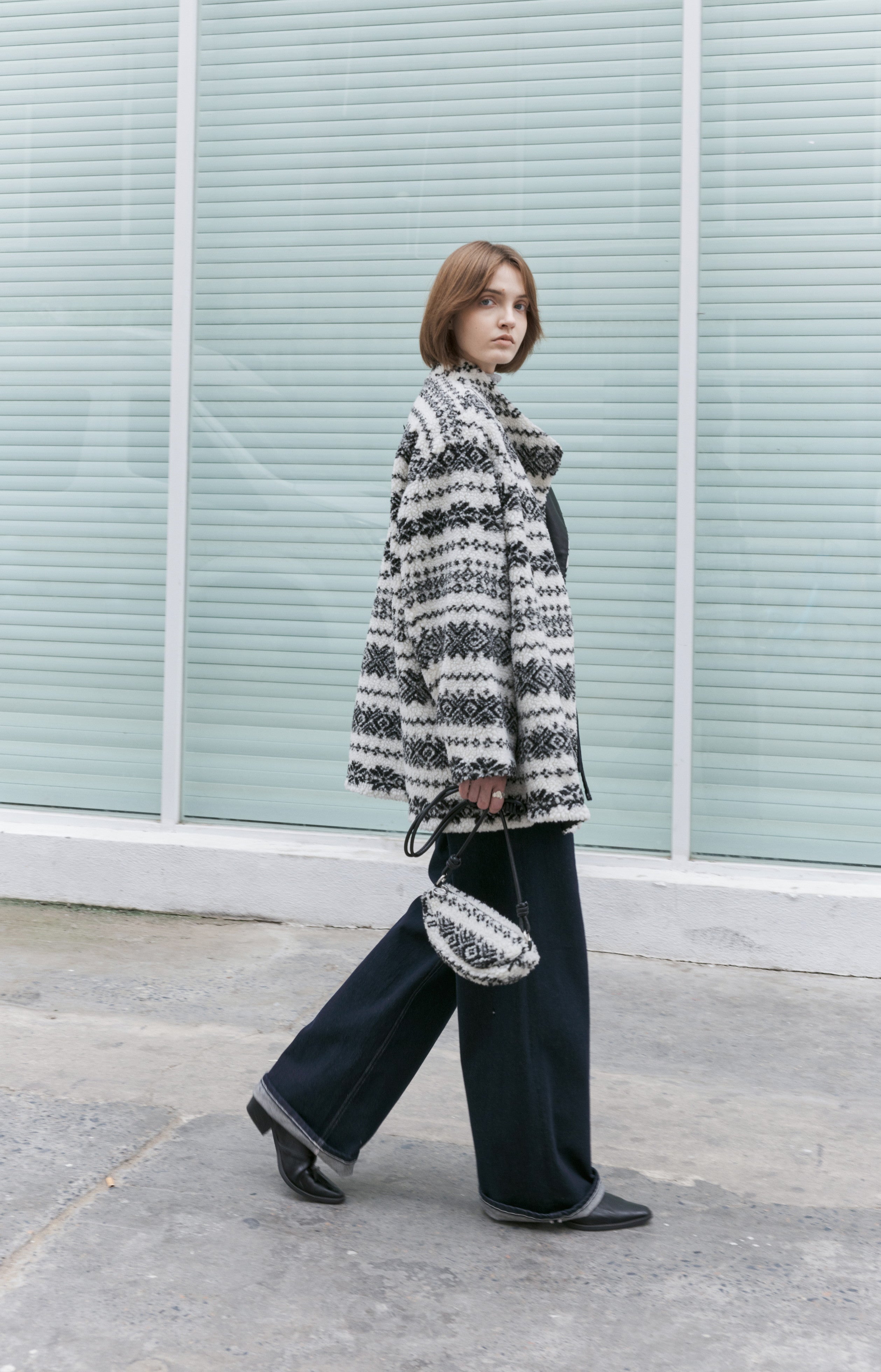 FAIR ISLE BOA BLOUSON / フェアアイル柄ボアブルゾン